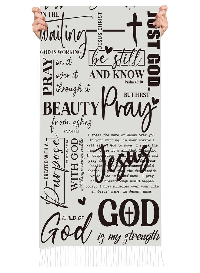 Riletese Prayer Shawls For Women Religious Christian Gifts Grandma Mom Inspirational Bible Pashmina Scarf Wrap - Image 2